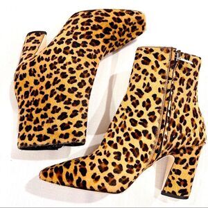 Jimmy Choo Mirren Square-Toe Leopard-Print Leather Ankle Boots 38